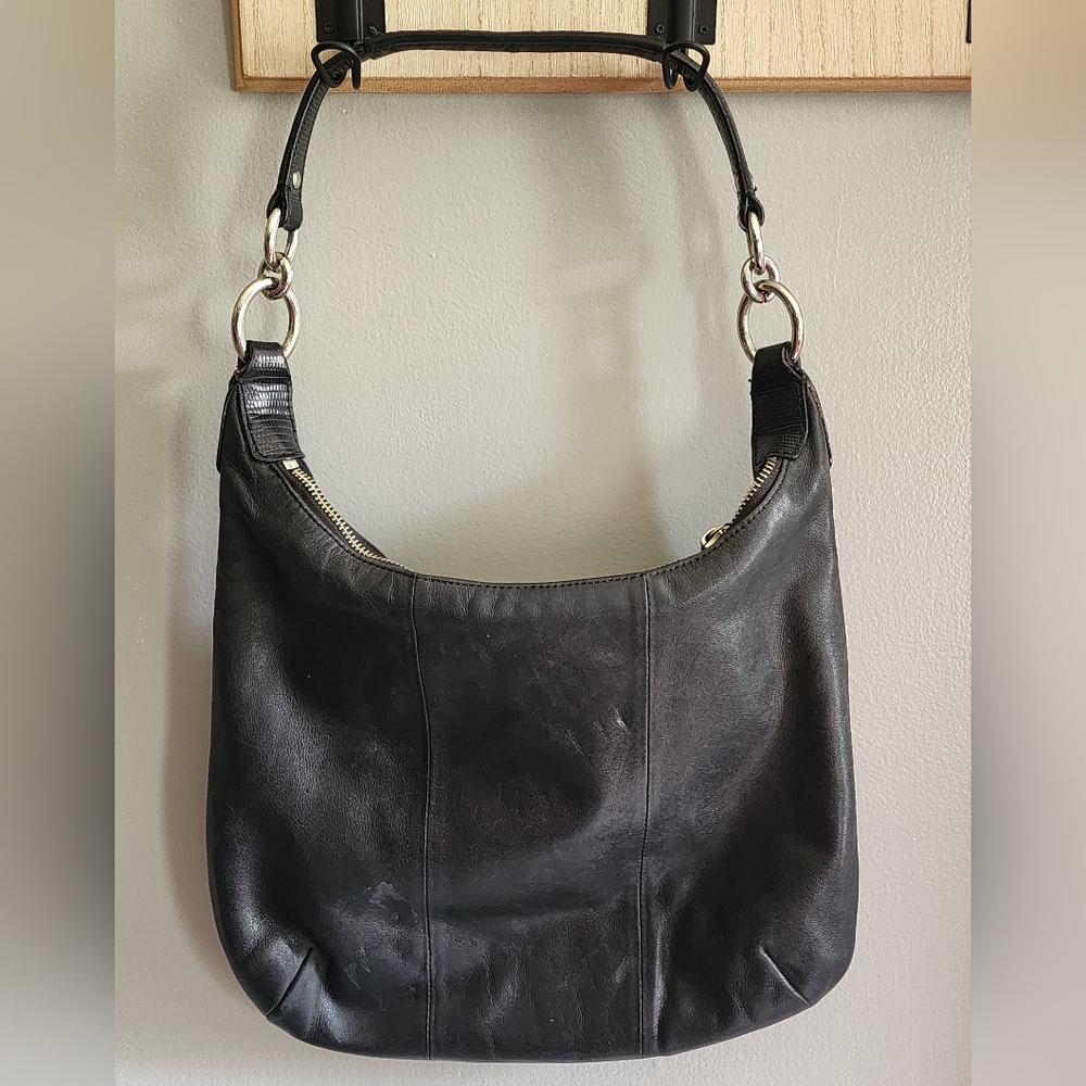 Coach Kristen Vintage Black Leather Hobo Bag - Picture 8 of 16